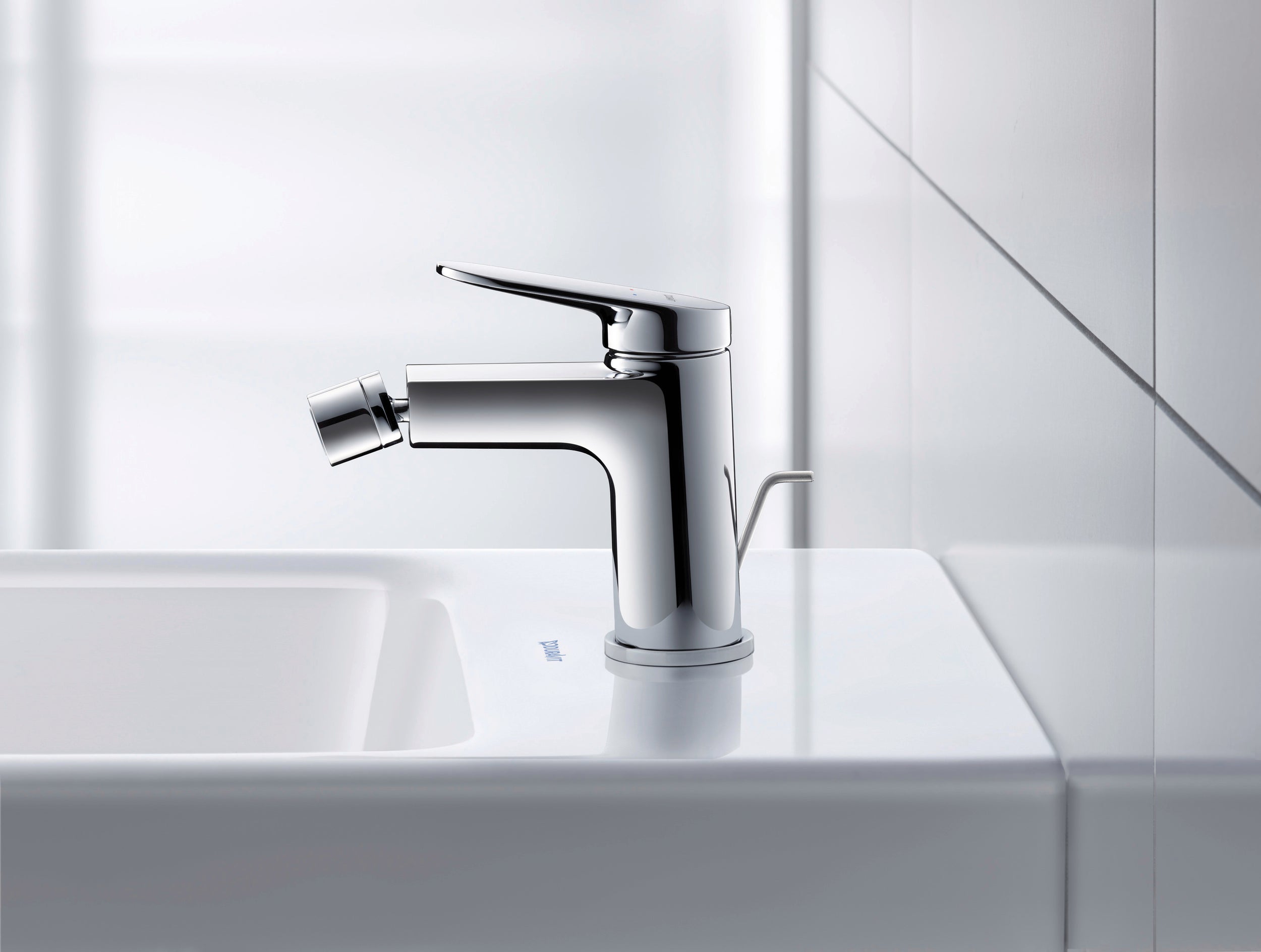 Duravit Wave single lever bidet mixer with pop-up waste and pull rod - color selectable