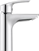 Duravit DuraVelez basin mixer, with energy-saving FreshStart function, 18.7 cm (size M), chrome