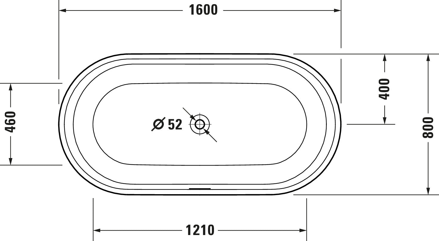 Duravit Soleil freistehende Badewanne aus DuroCast Plus (Mineralguss),  160x80 cm, Weiß Matt