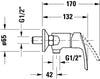 Duravit DuraVelez douchemengkraan, opbouw, 1 verbruiker, chroom