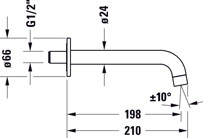 Duravit DuraVelez bath spout, chrome