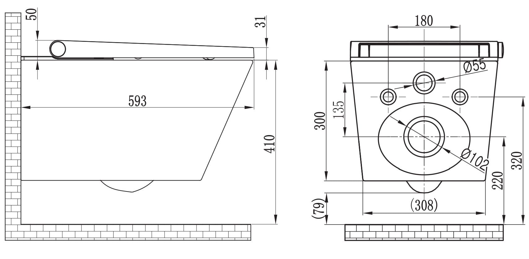 WC-Komplettpaket 36: DUSCH-WC Basic 1102