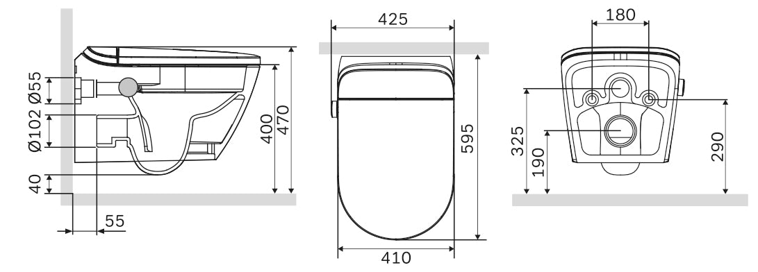 Douche-wc compleetset T640 PRO met Geberit Duofix voorwandmodule