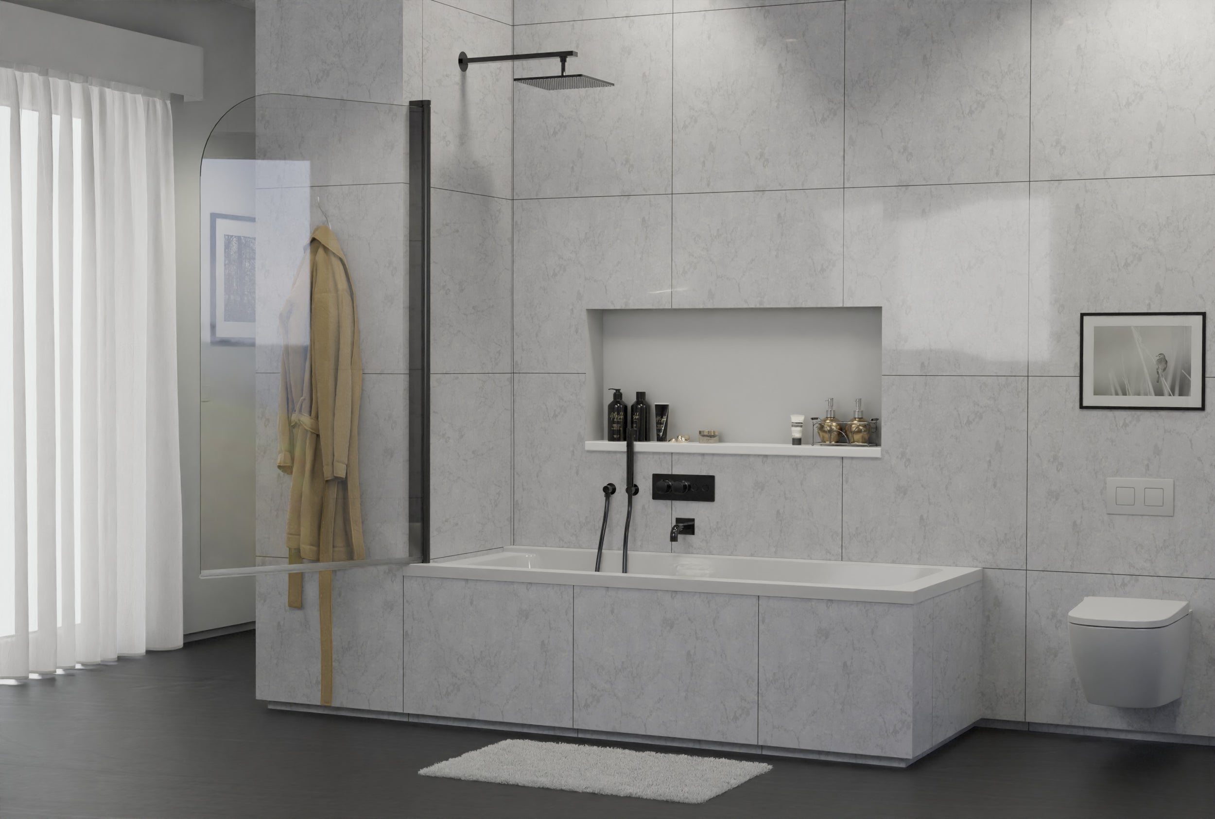 Draaibare douchewand NT201