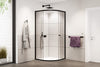 Quarter-circle shower enclosure with sliding door NT509 - 6 mm nano clear glass - profile colour & size selectable 