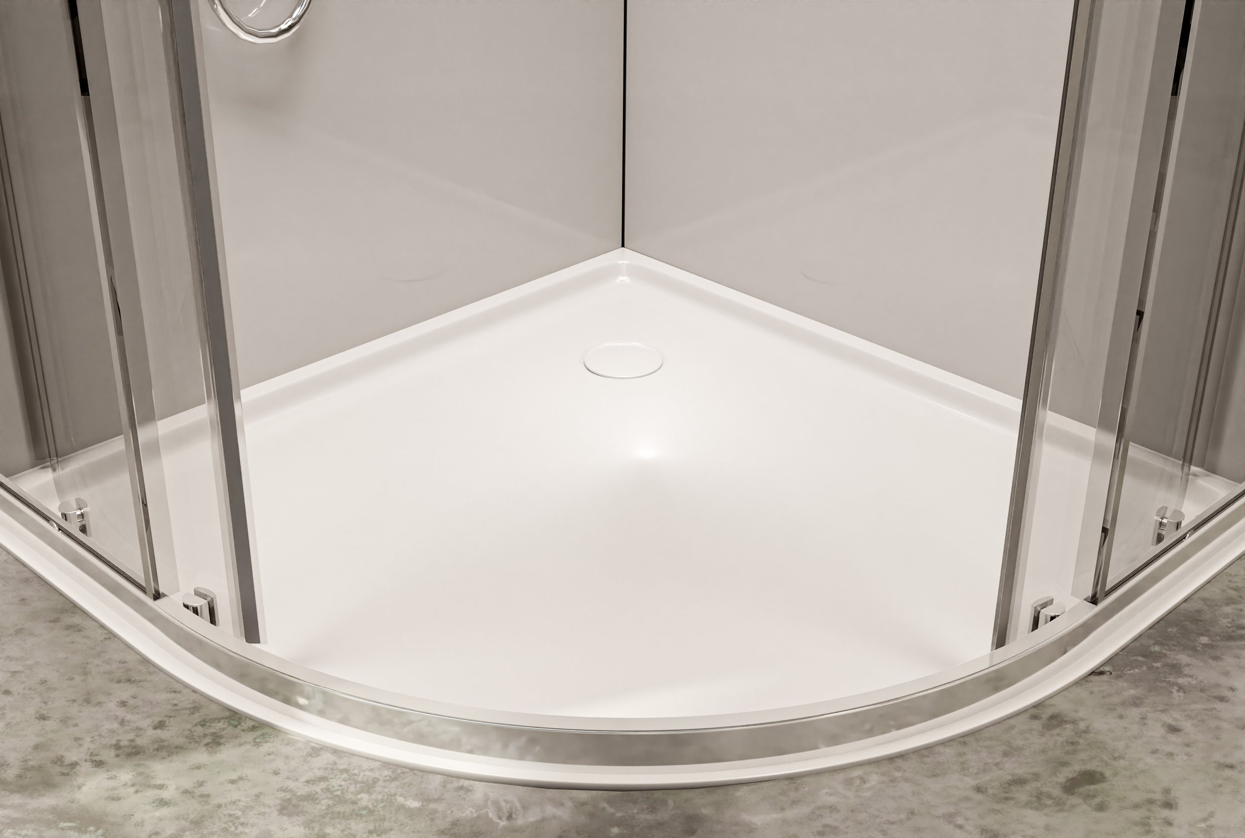 Quarter-circle shower enclosure with sliding door NT509 - 6 mm nano clear glass - profile colour & size selectable 