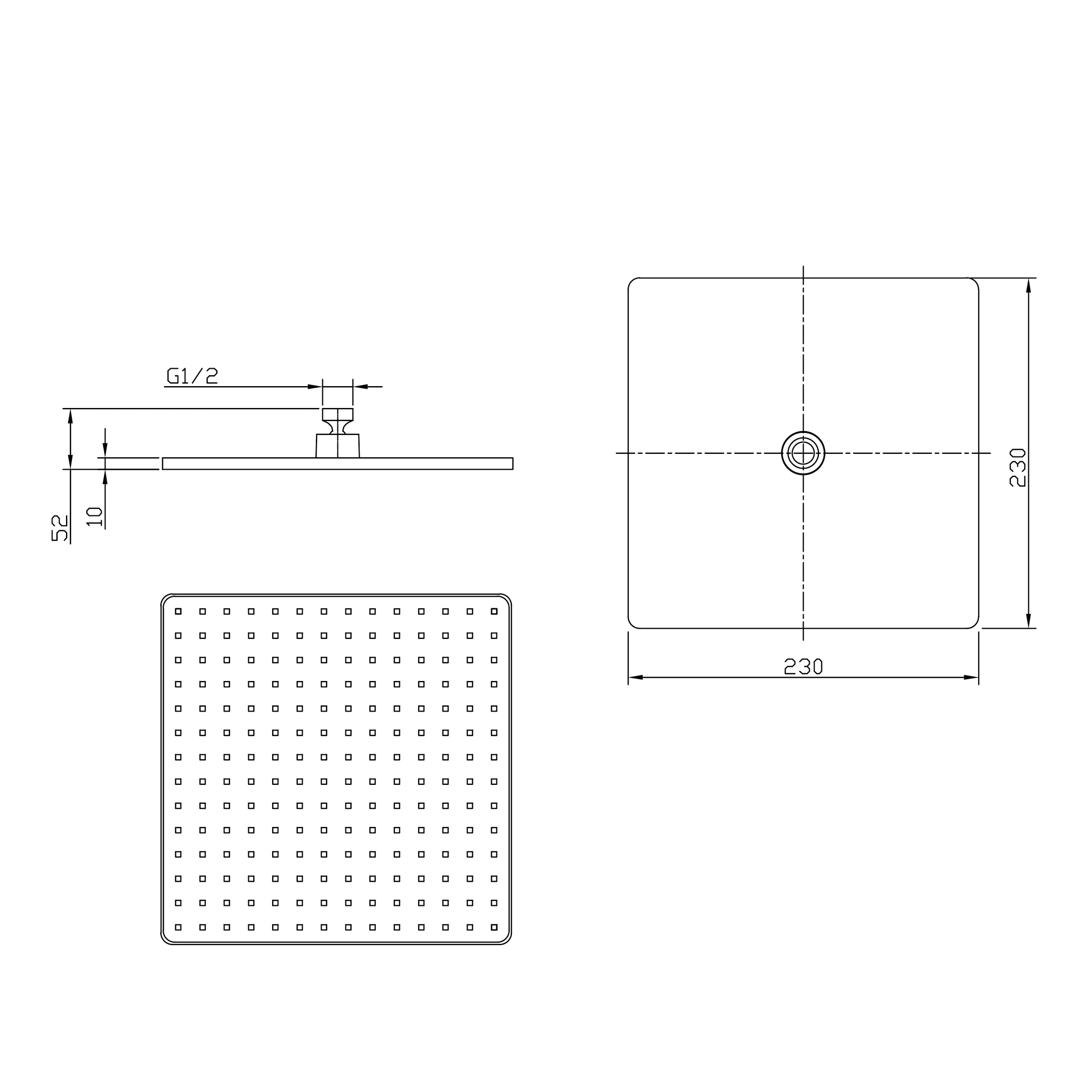 Tête de douche XXL 3030TB ABS