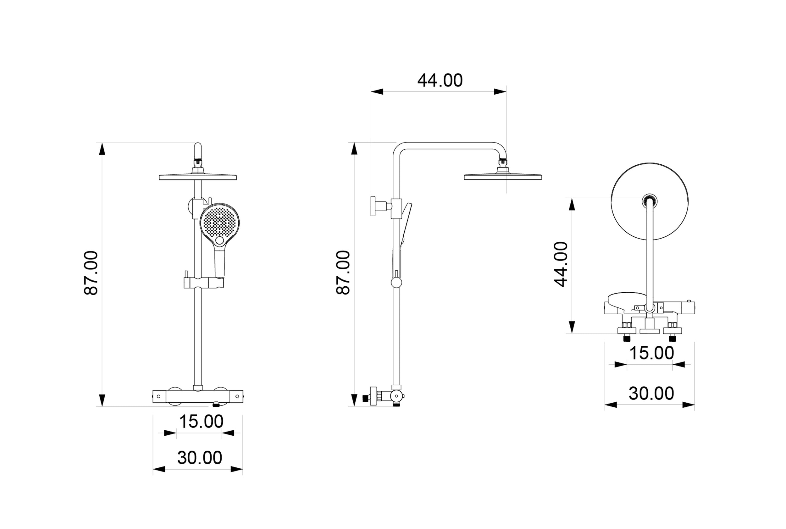 Duschsäule Thermostat 4011 PRO Schwarz