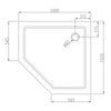 Pentagonal Shower Tray 100 x 100cm including waste fittings