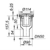 Dallmer ORIO V shower tray drain body with chrome trim