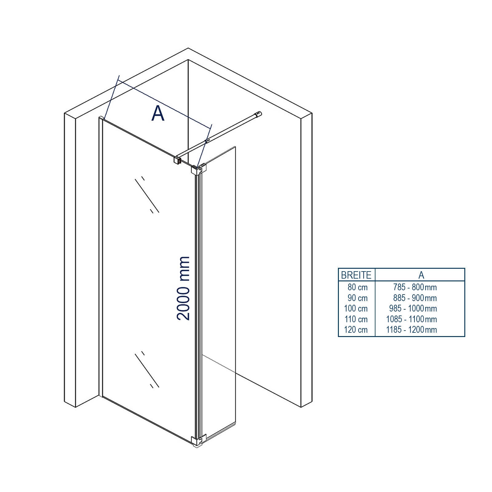 Duschabtrennung Walk-In-Dusche Nano NT109