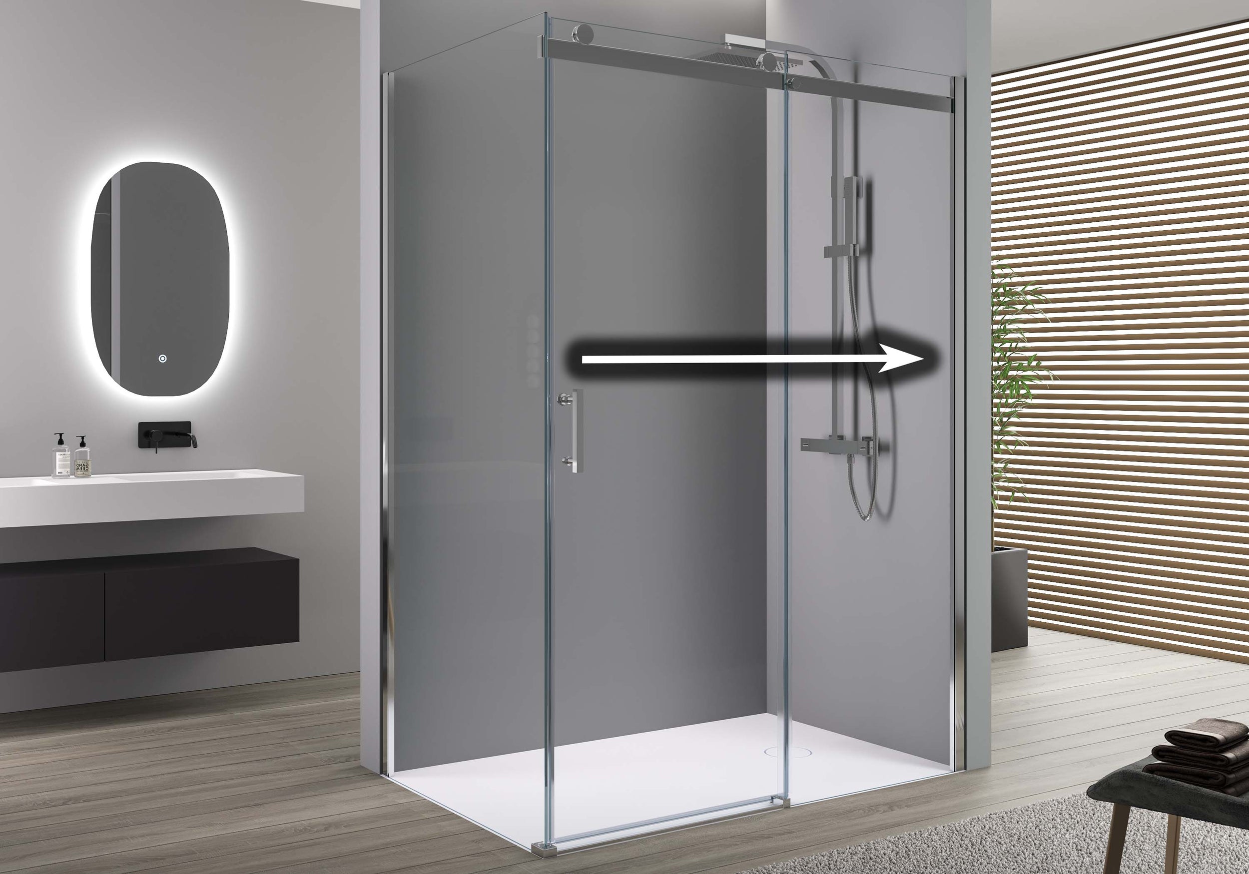 Shower cubicle NANO real glass sliding door EX806 - 90x120x195cm