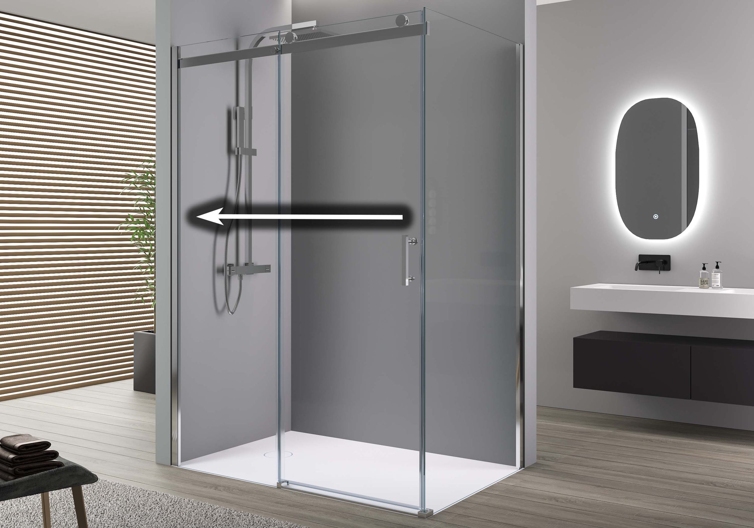 Douchewand met schuifdeur EX806