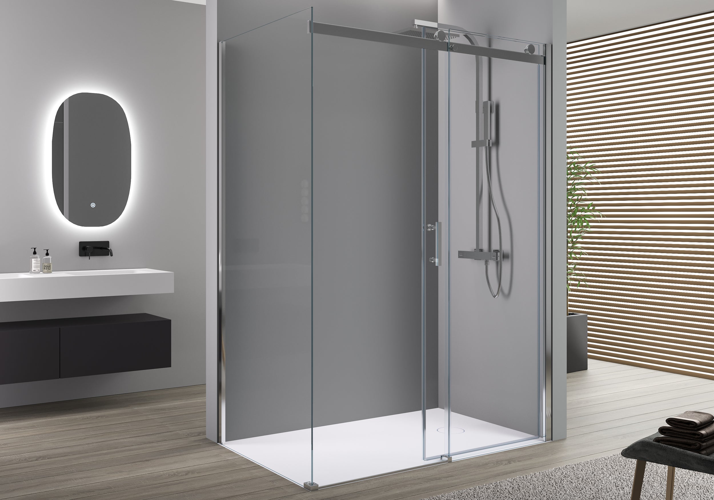 Douchewand met schuifdeur EX806