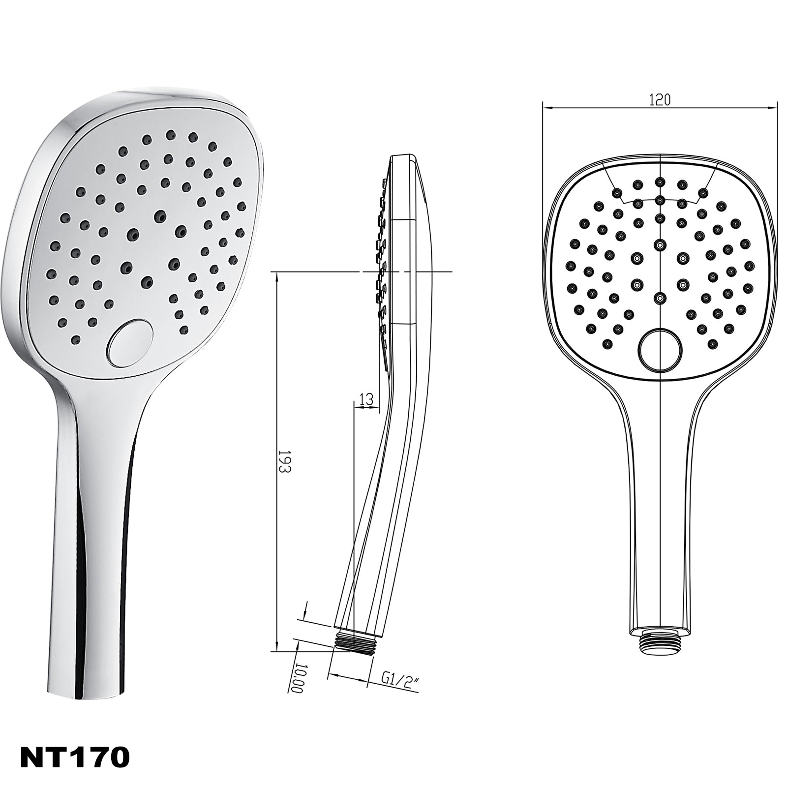 Shower Rail with integreated Shower Hose Elbow NT127B