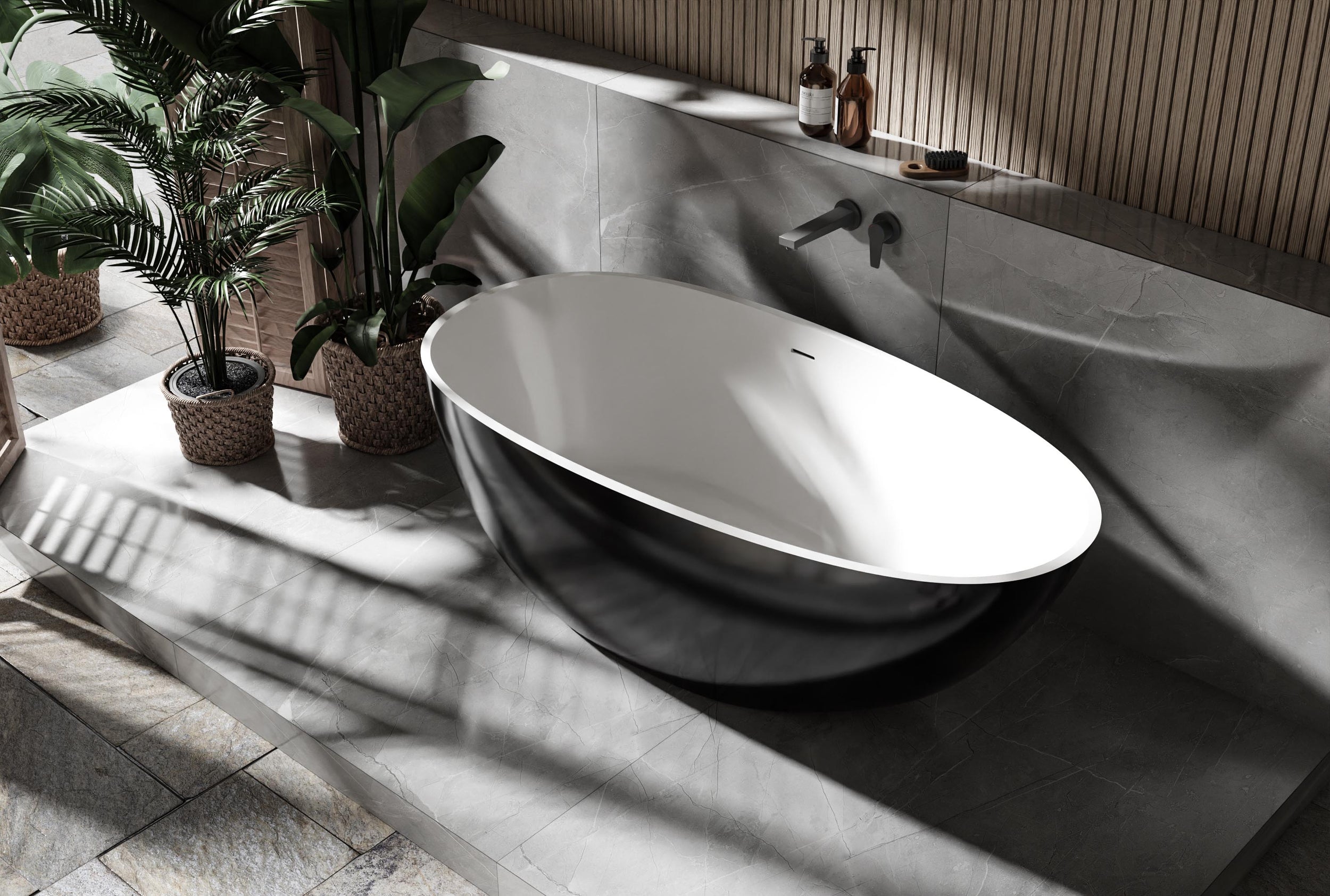 Freestanding bathtub VELA - Mineral cast