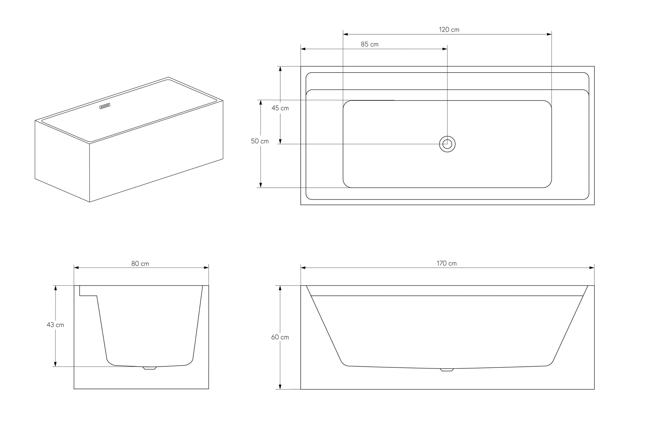 Freestanding bath VERONA Acrylic