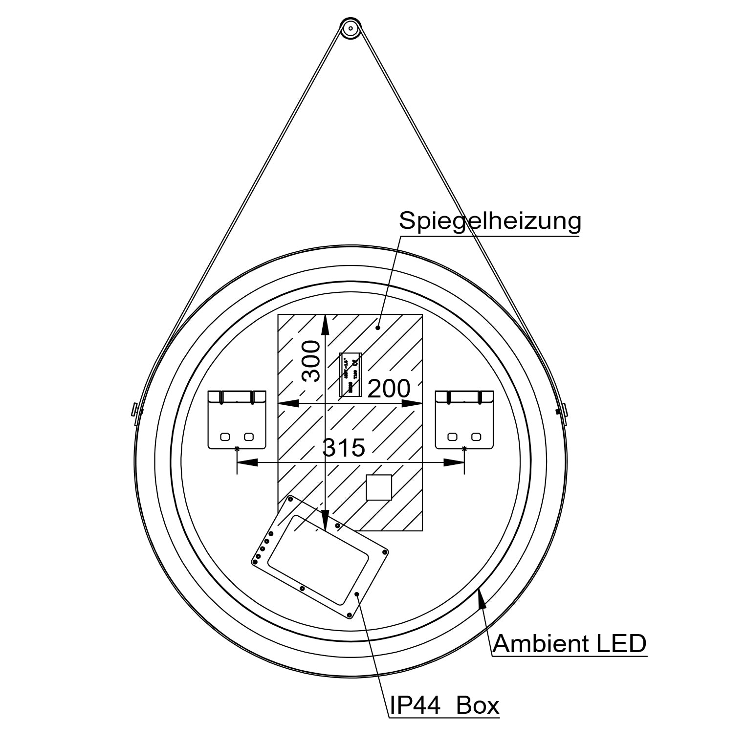 Miroir lumineux LED salle de bain 2805 Rond