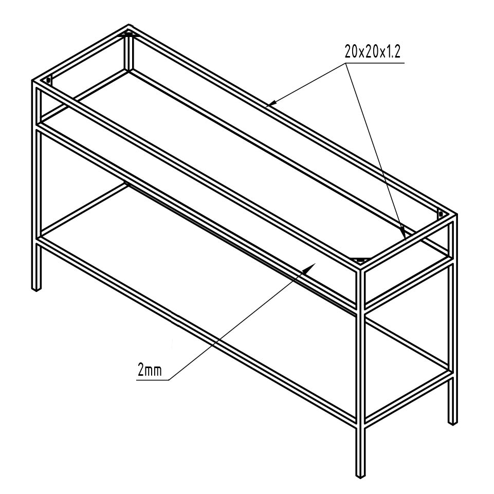 Wastafel metalen console 150S