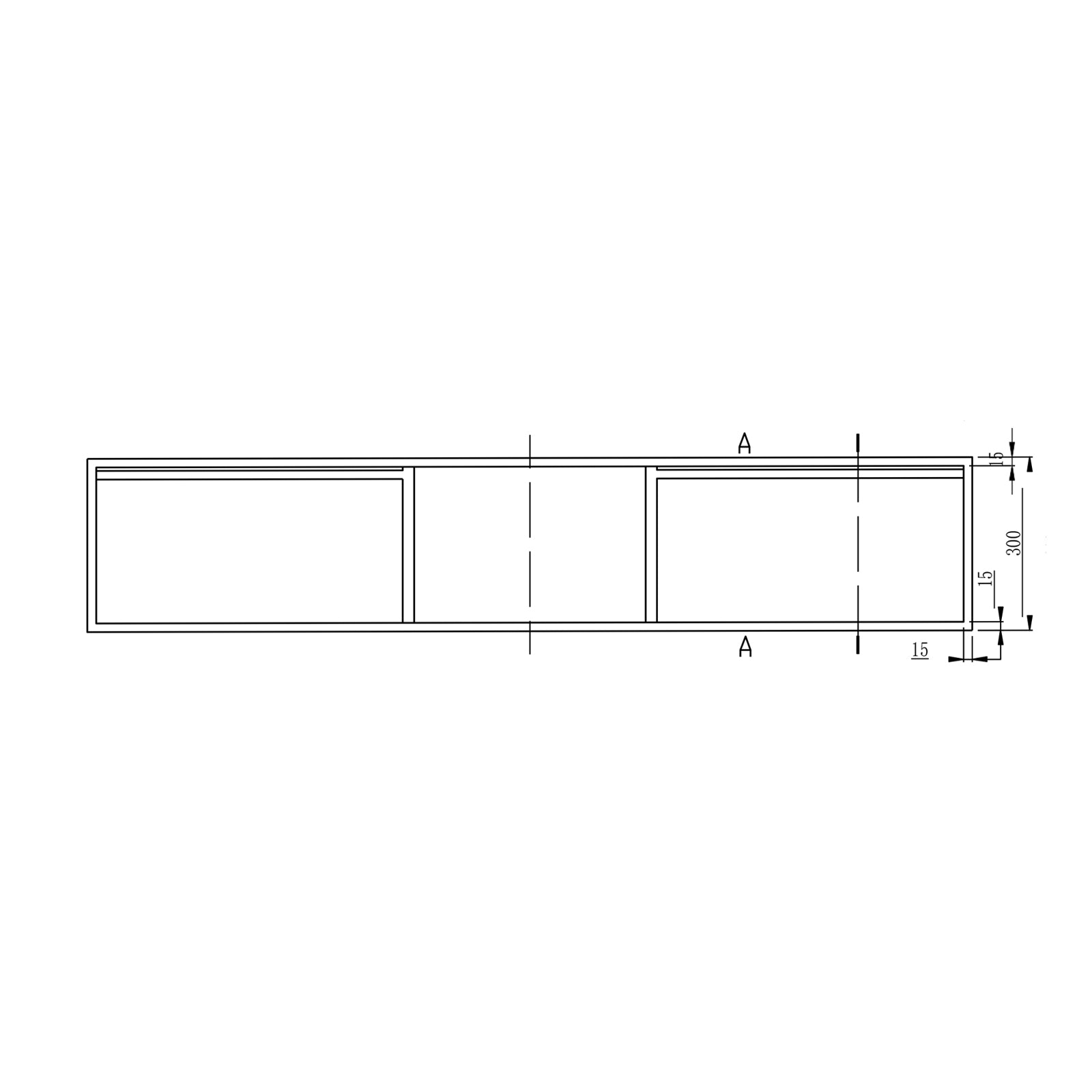 Console métallique suspendue pour vasque 150S - noir mat - convient à la double vasque Bernstein TWG16