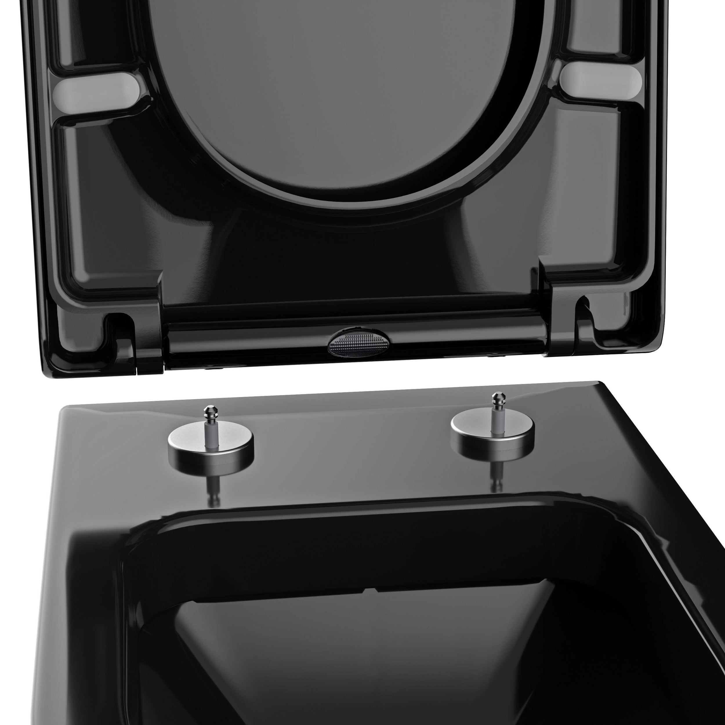 Abattant WC universel U1002 - avec éclairage LED - fonction Softclose - Noir brillant