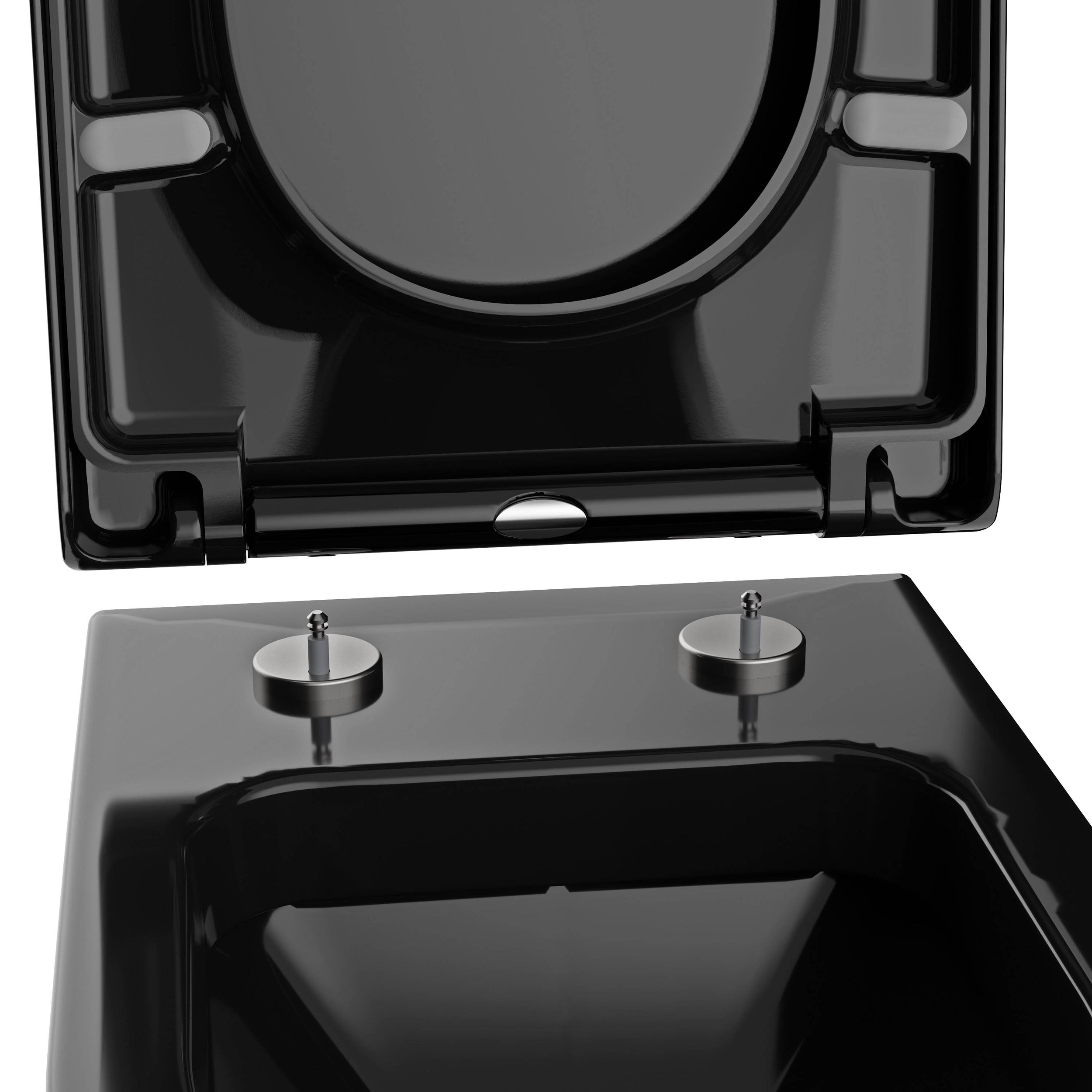 Abattant WC universel U1002 - fonction Softclose - Noir brillant