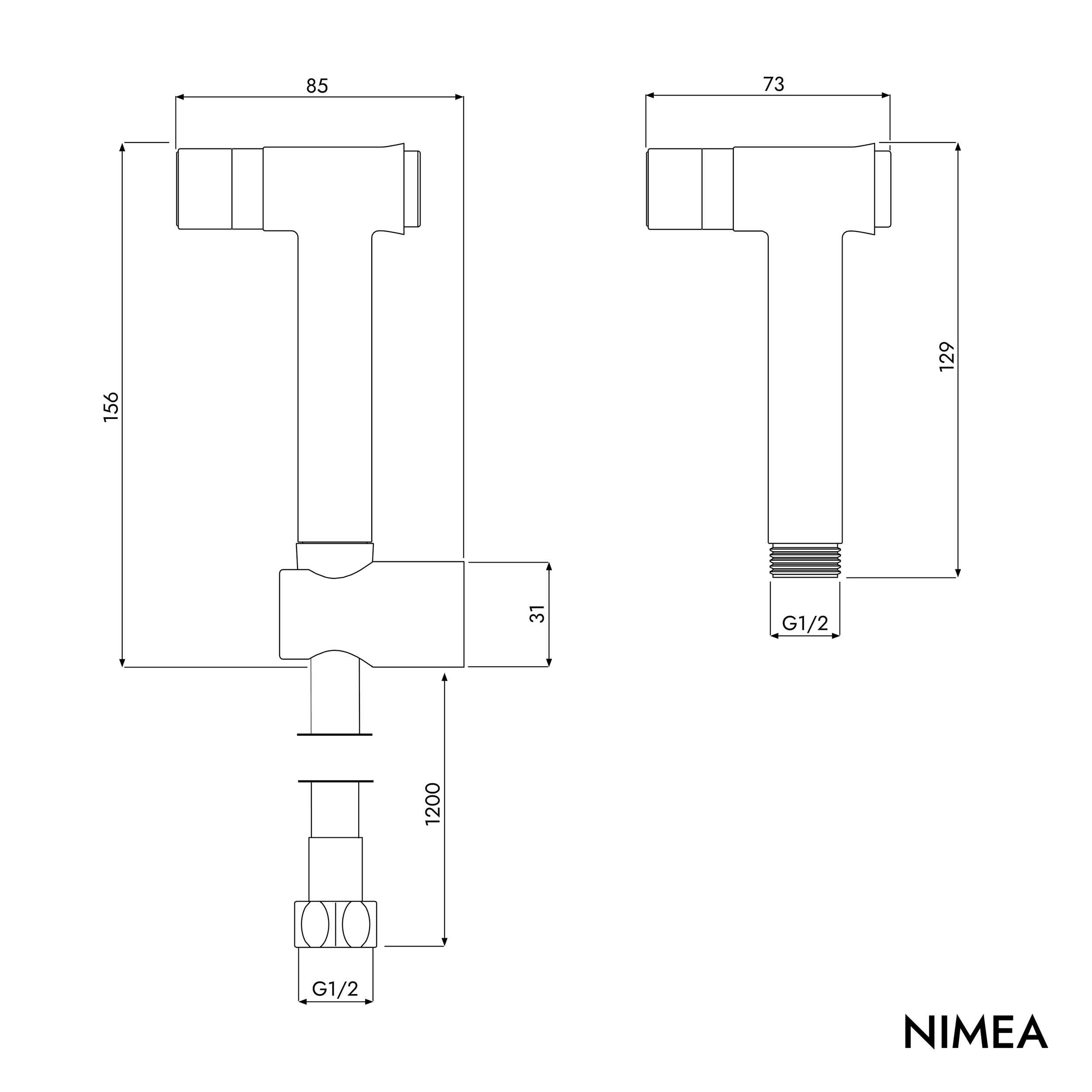 Set de douchette WC NIMEA