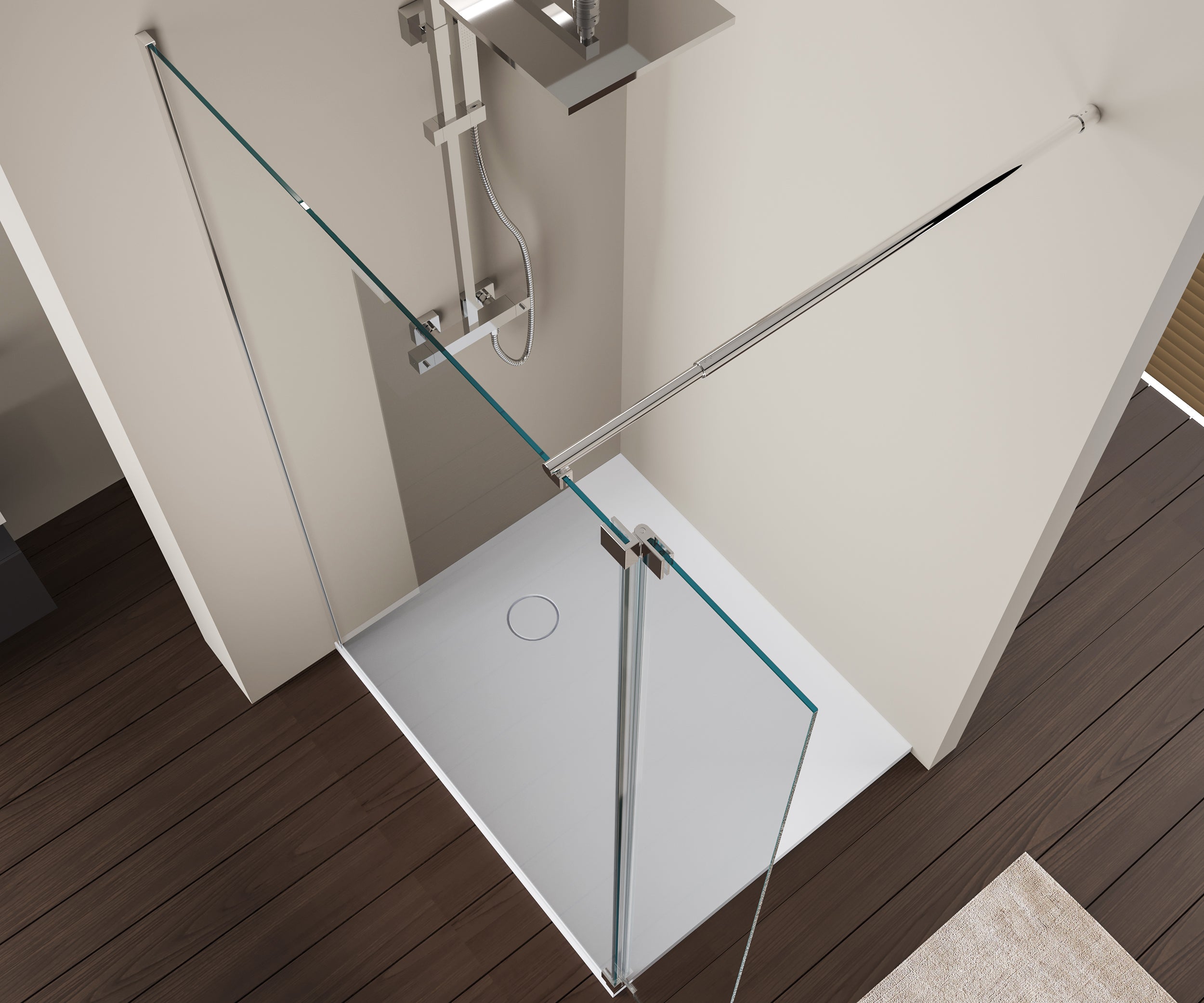 Duschabtrennung Walk-In-Dusche mit Spritzschutz NT109 8mm ESG-Glas