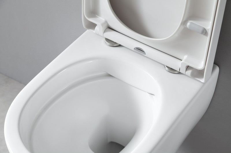 Ensemble complet - WC suspendu NT2039 Blanc avec siège Soft-Close & module sanitaire 805S Blanc