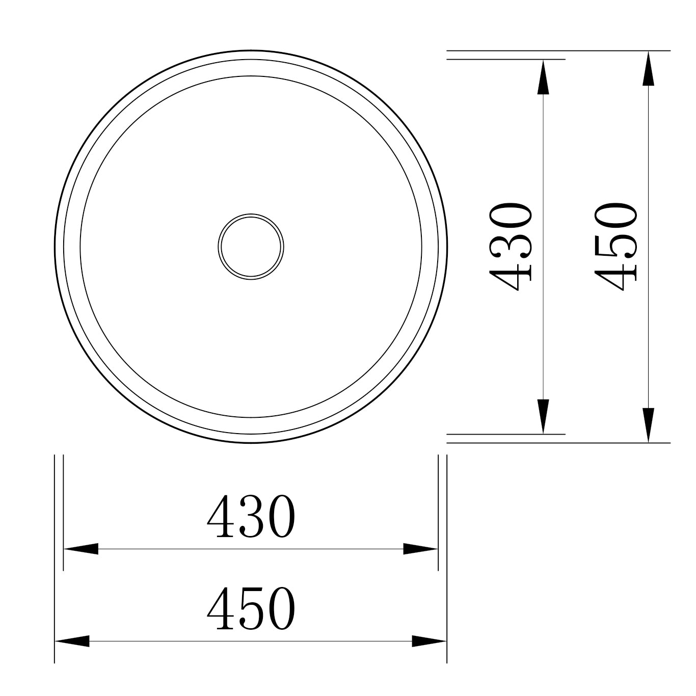 Design Aufsatzbecken NT2420 aus Mineralguss - 45 x 45 x 10 cm - Beton-Optik matt