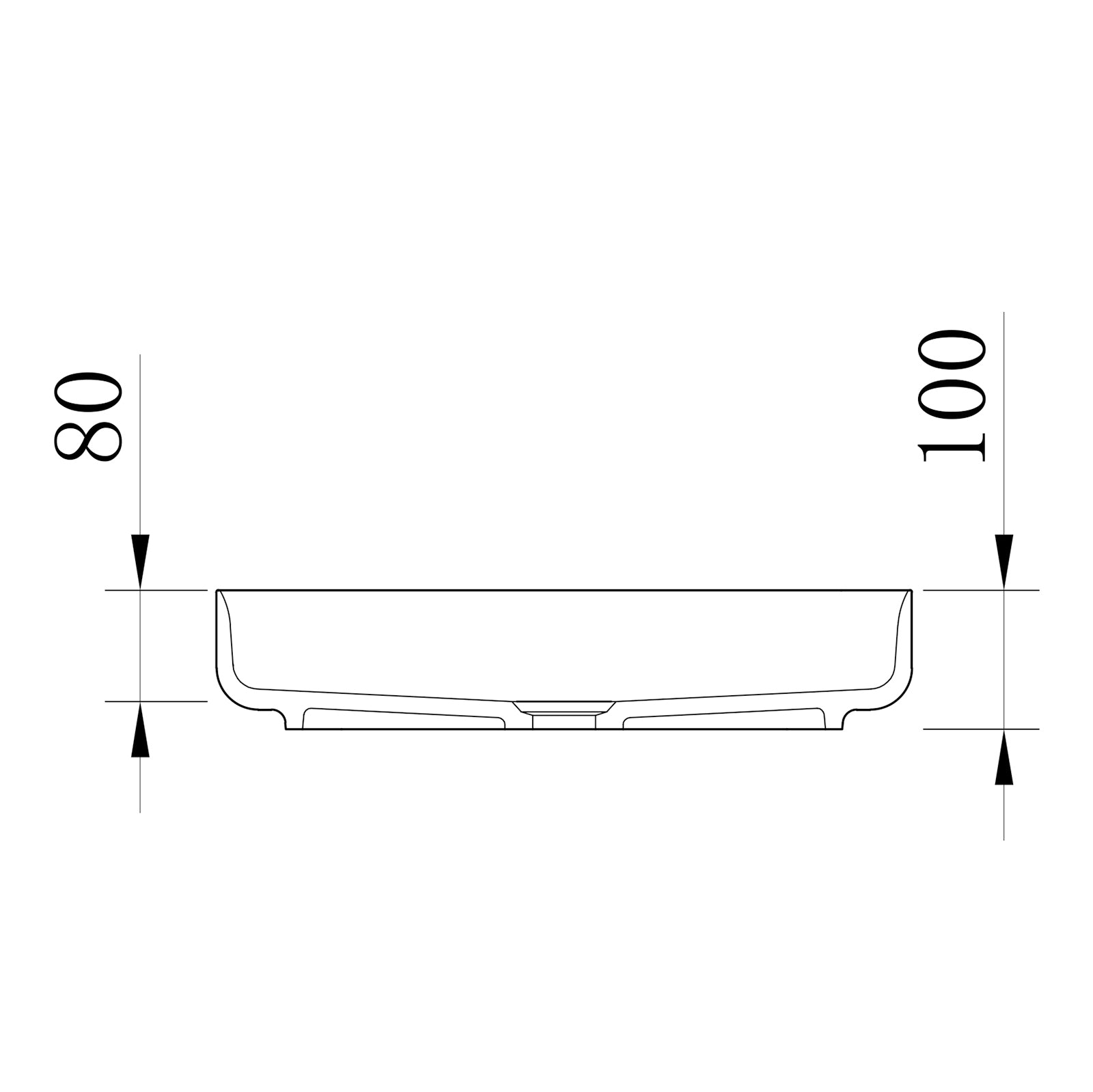 Design Aufsatzbecken NT2524 aus Mineralguss - 50 x 42 x 10 cm - Beton-Optik matt