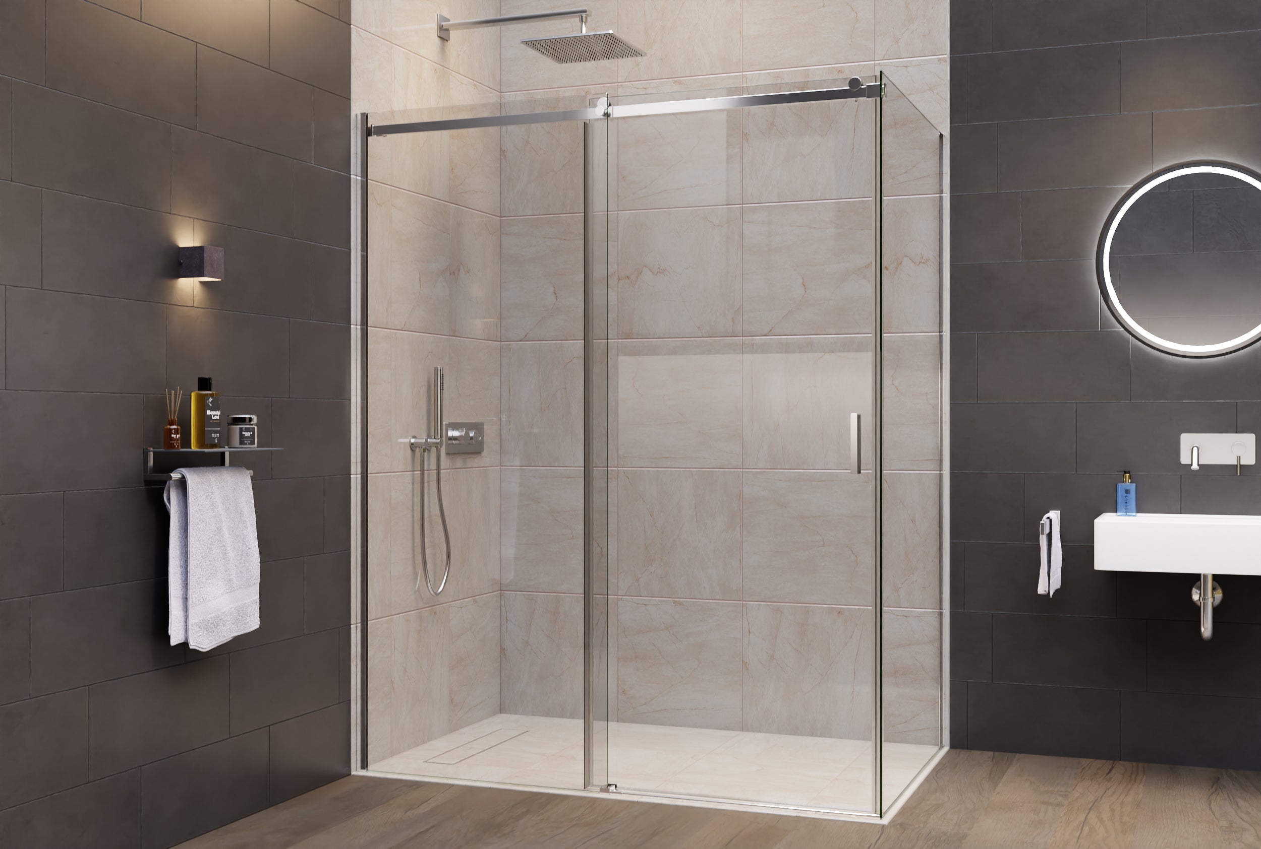 Corner shower with sliding door NT806 FLEX