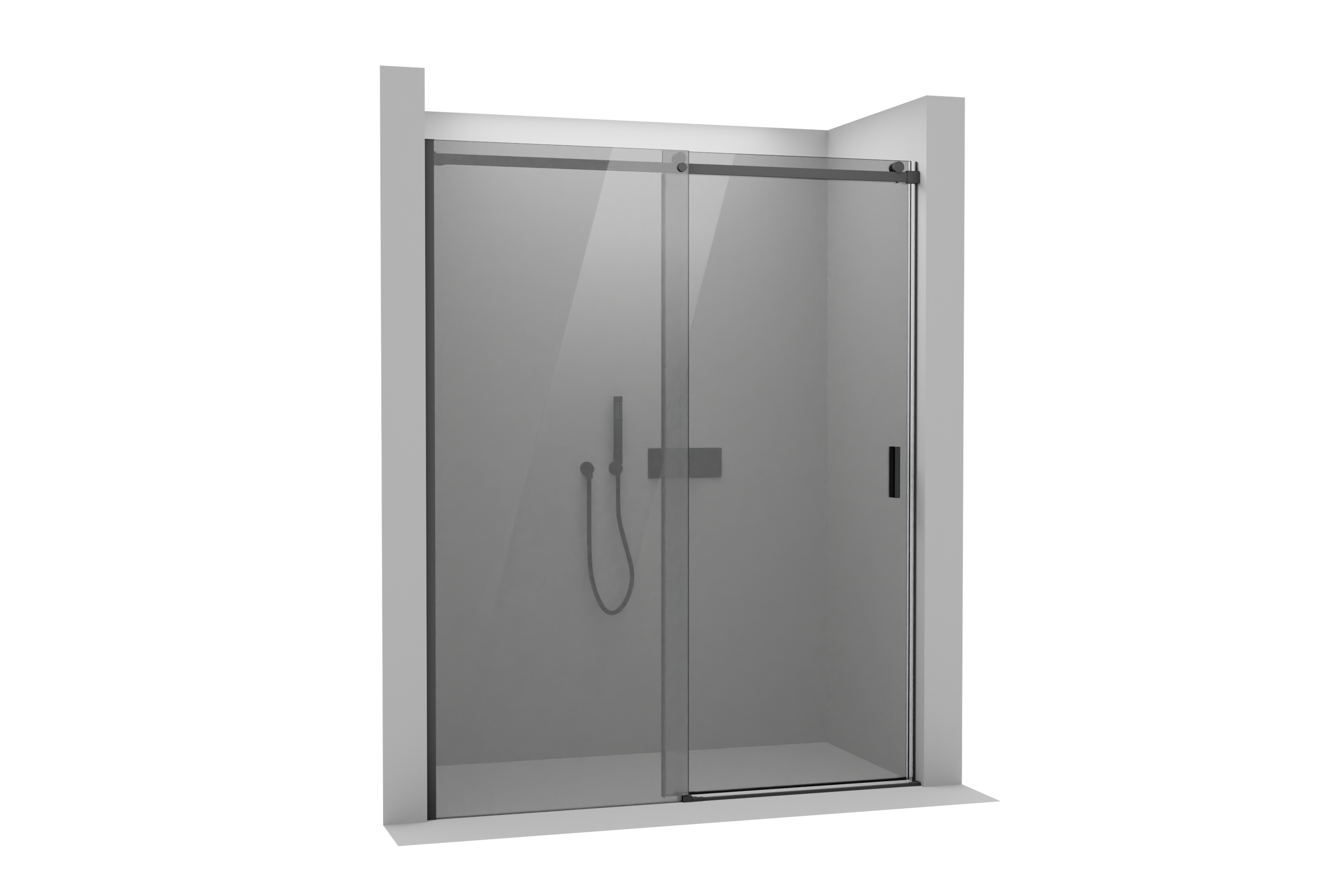 Porte de douche en niche coulissante NT806 FLEX Noir mat