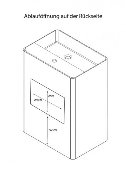 Freestanding Washbasin PB2022 - 60x42x90cm - white 