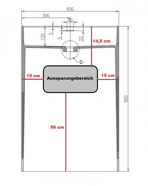 Freestanding Washbasin PB2022 - 60x42x90cm - white 