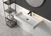 Lavabo à poser ou à suspendre PB2143 en pierre de synthèse (Solid Stone) – blanc mat – 80 x 42 x 10 cm