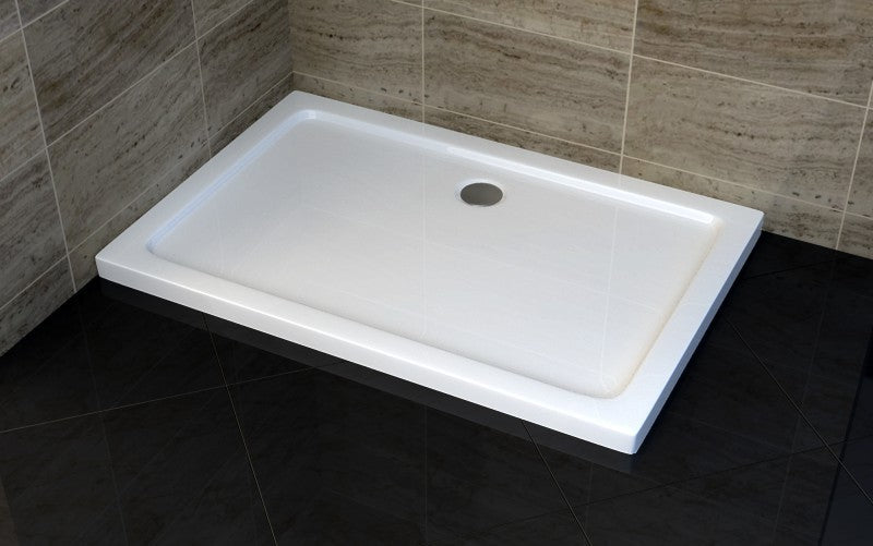 Shower tray 100 x 90 cm - rectangle design - with waste fittings 