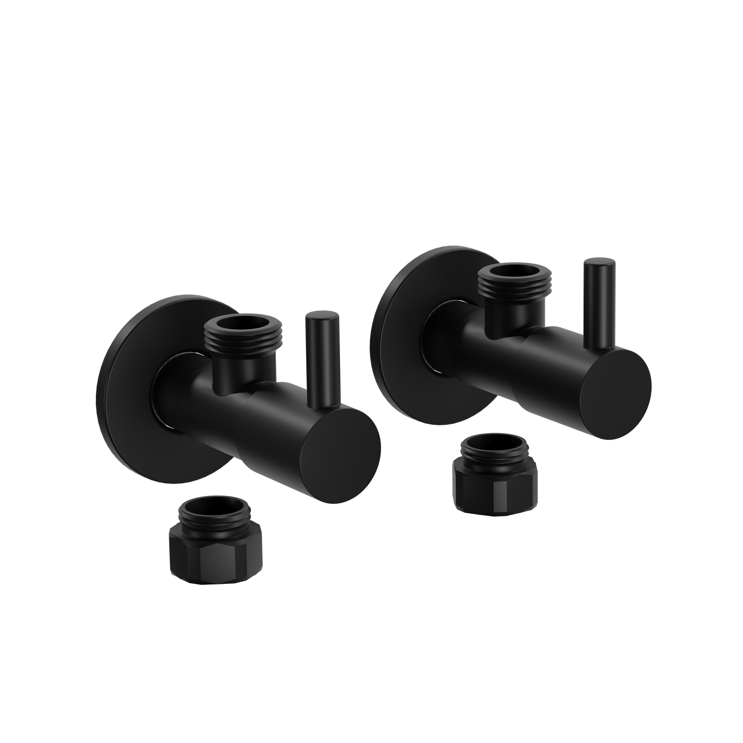 Design-hoekventiel 2-pack - Zwart mat