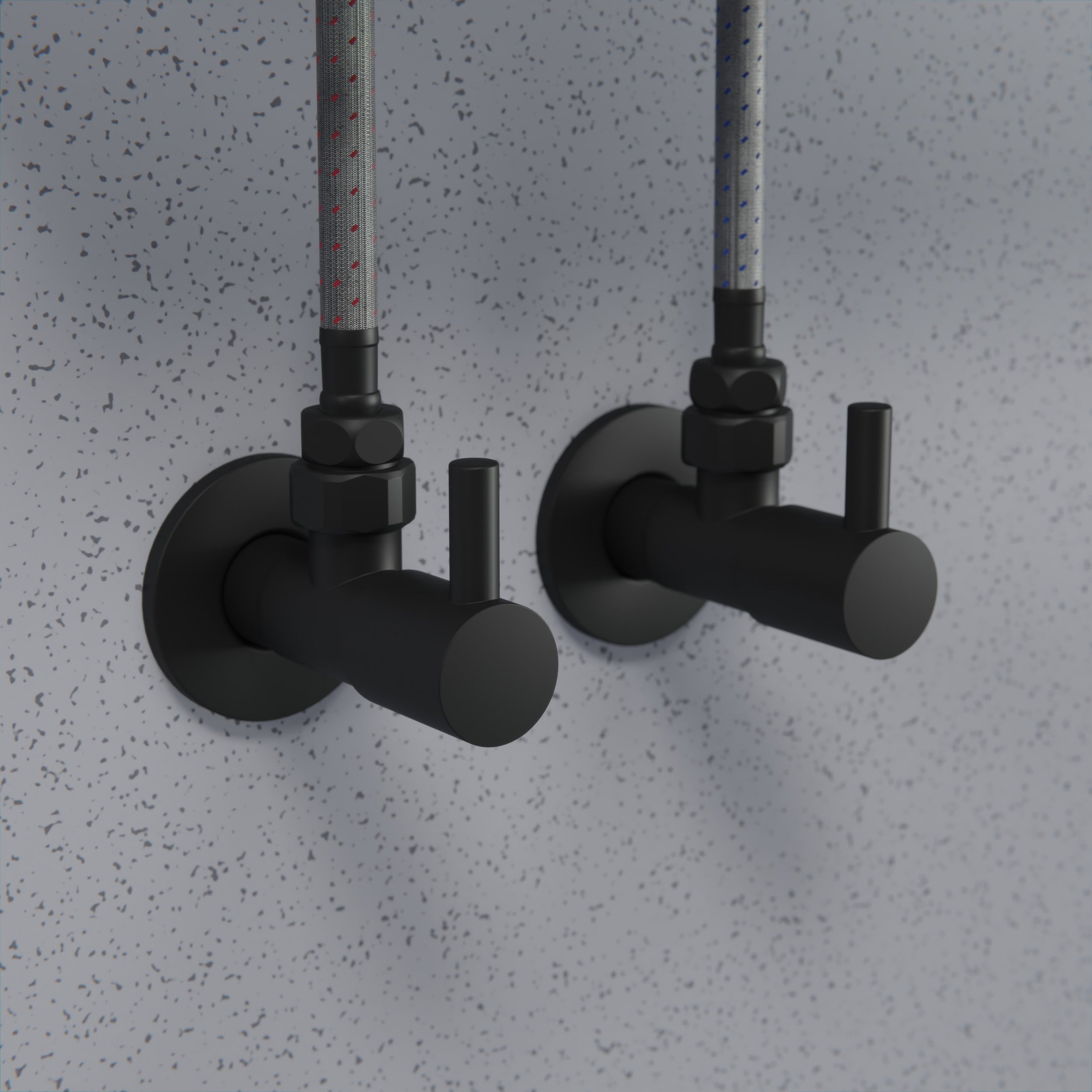 Design-hoekventiel 2-pack - Zwart mat