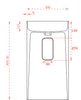 Standwaschbecken TWZ65 aus Mineralguss - 45 x 45 x 85 cm - Weiß matt