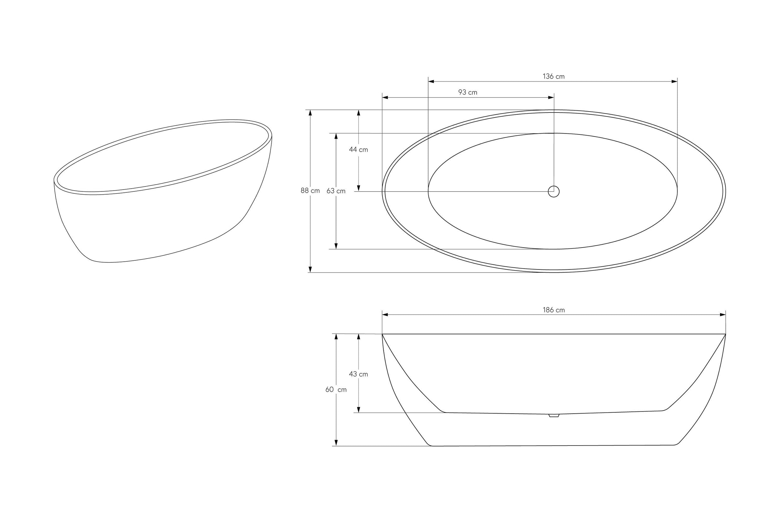 Freestanding bathtub TERRA Acrylic