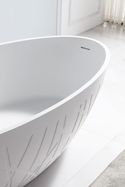 Freistehende Design Badewanne LEO Mineralguss