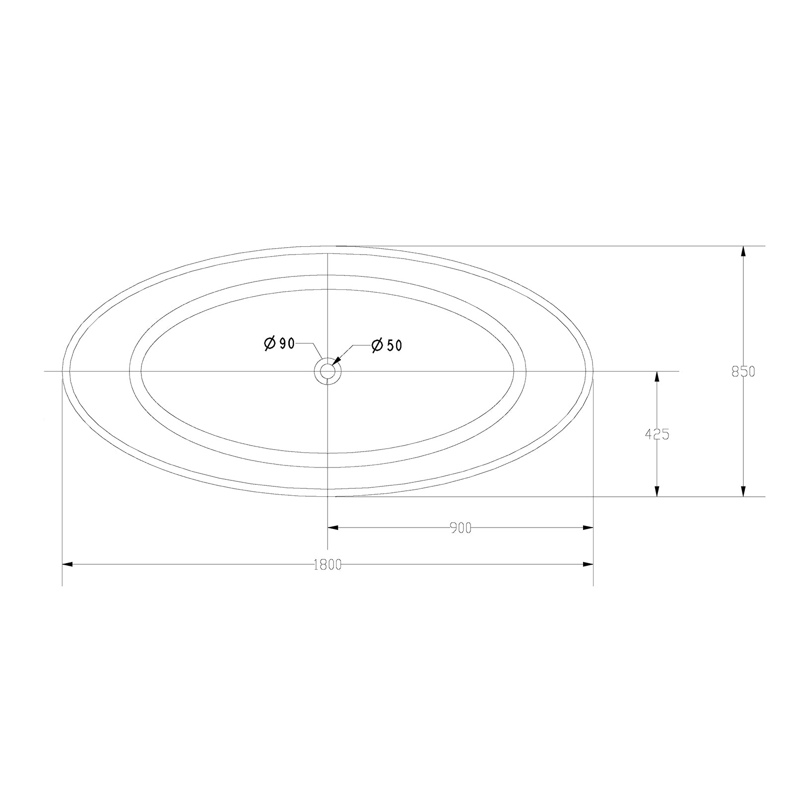 Freistehende Design Badewanne LEO Mineralguss