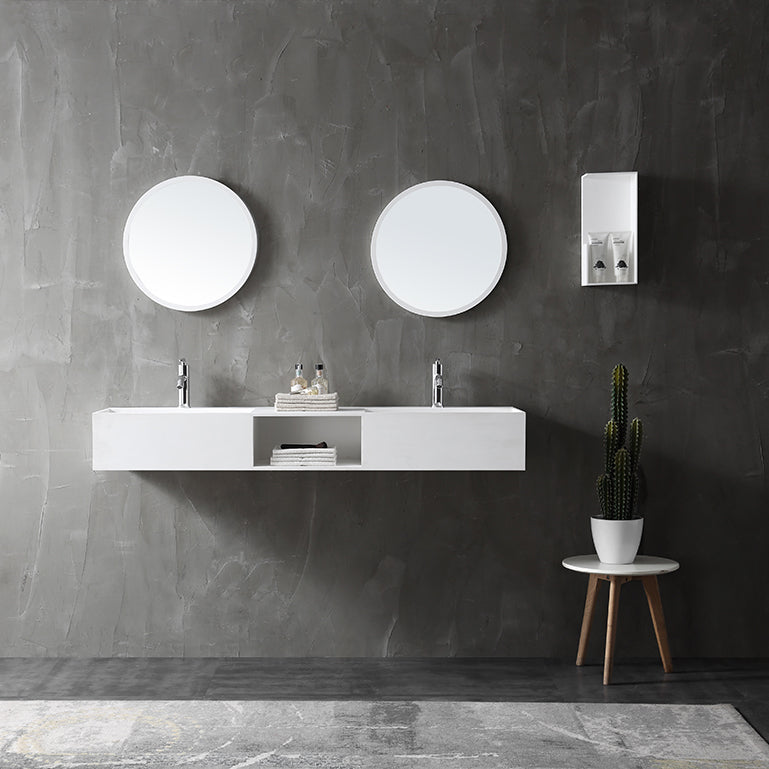 Wall Mounted Double Basin TWG235 made of solid stone