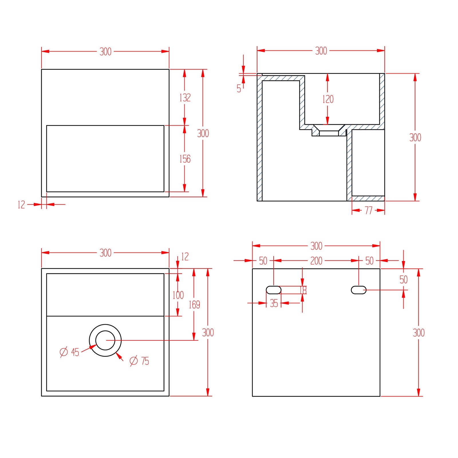 Wall Hung Washbasin with storage space TWG31