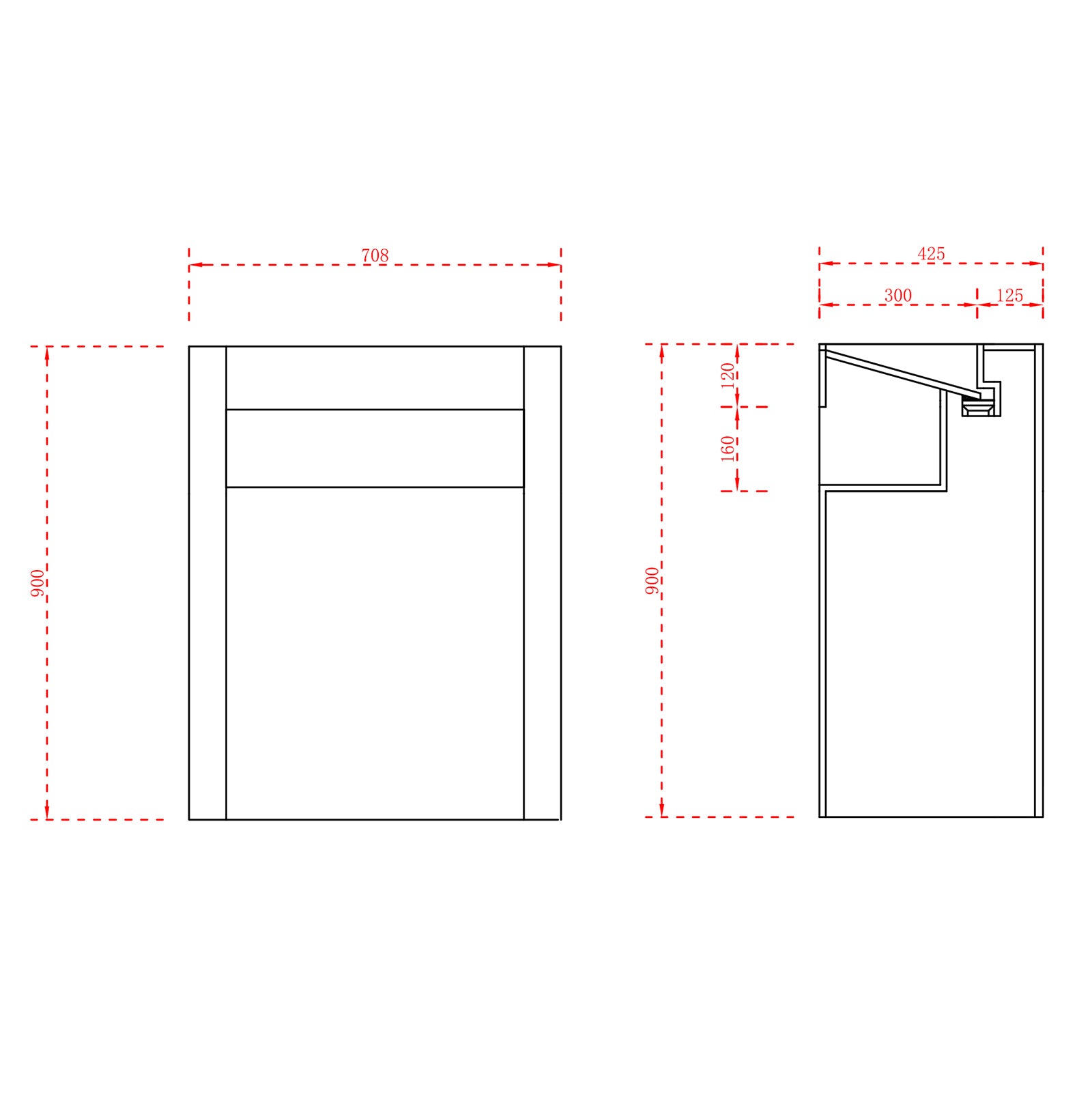 Waskom zuil in Solid Surface TWZ70 - wit mat - 50 x 50 x 90 cm