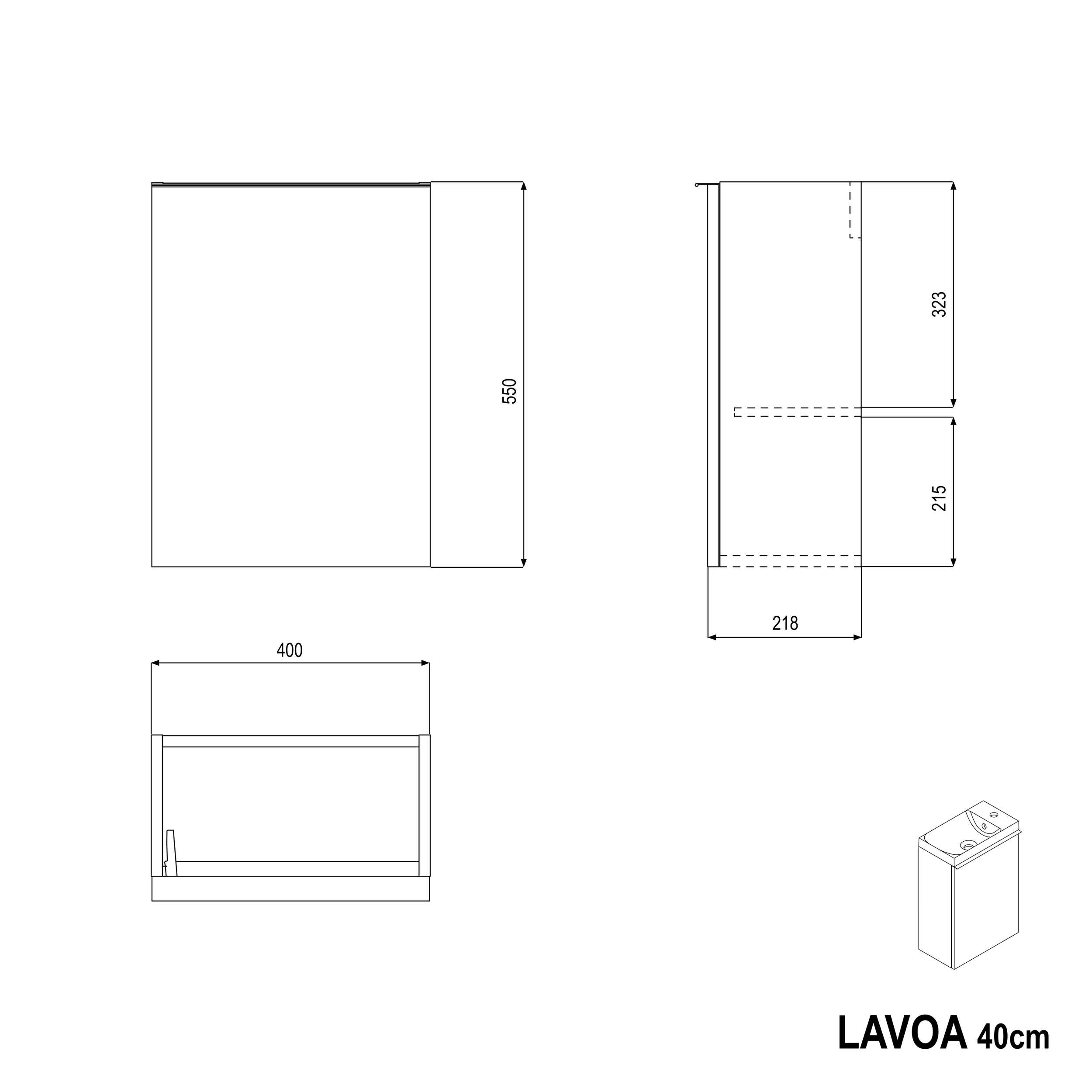 Vanity unit LAVOA 40 cm