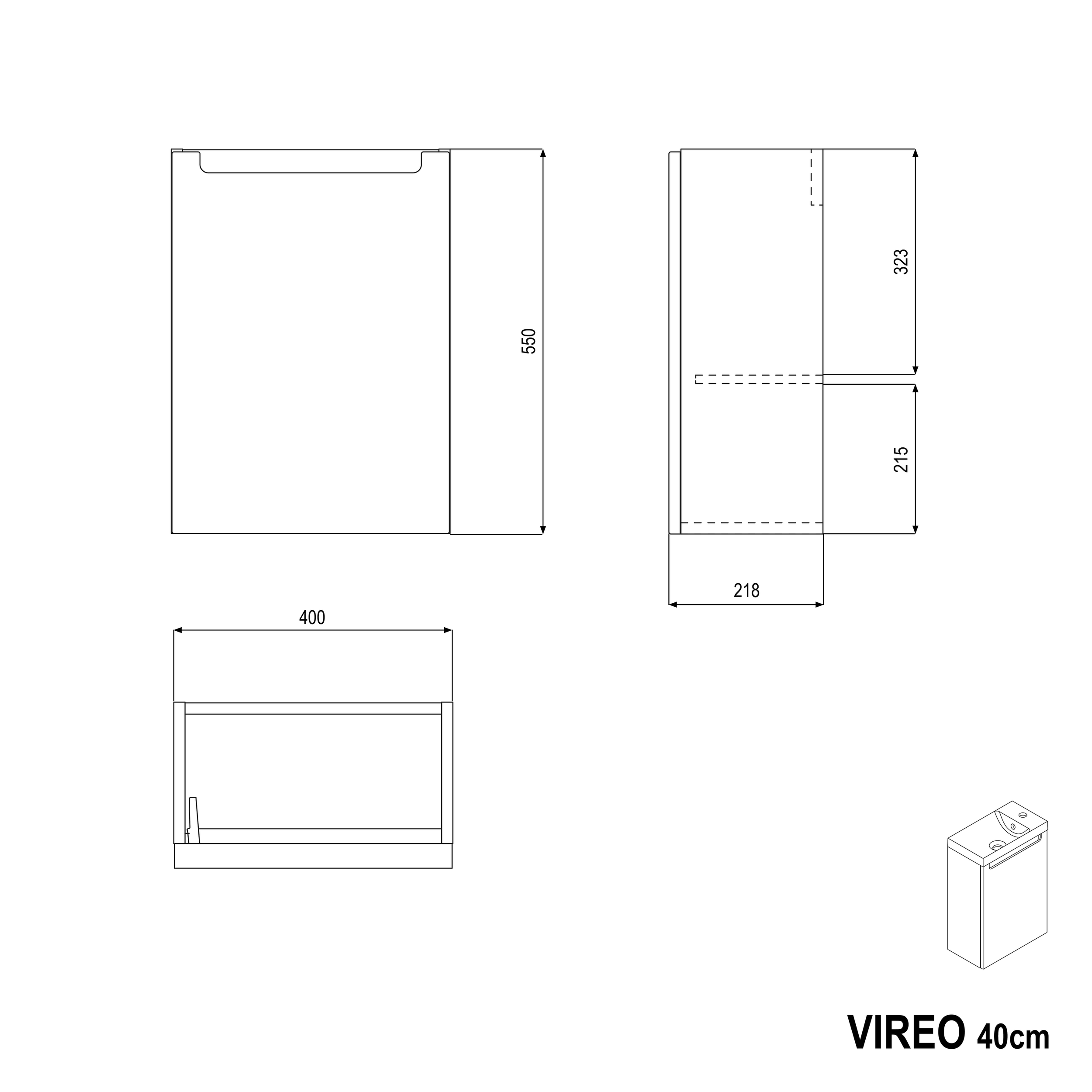 Waschtischunterschrank VIREO 40 cm