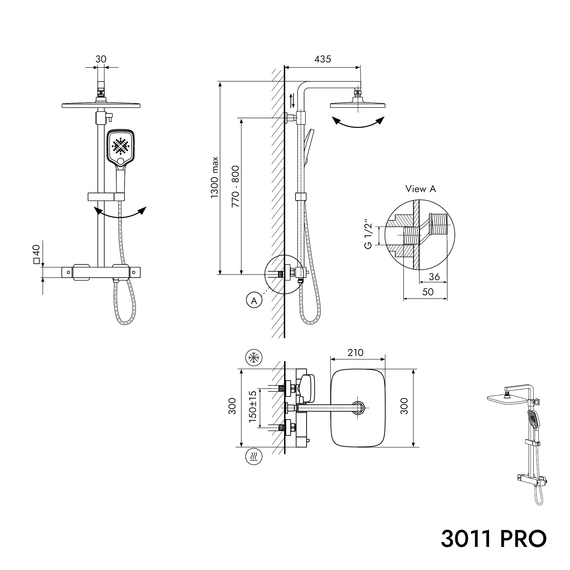 Douchedouche Thermostaat 3011 PRO