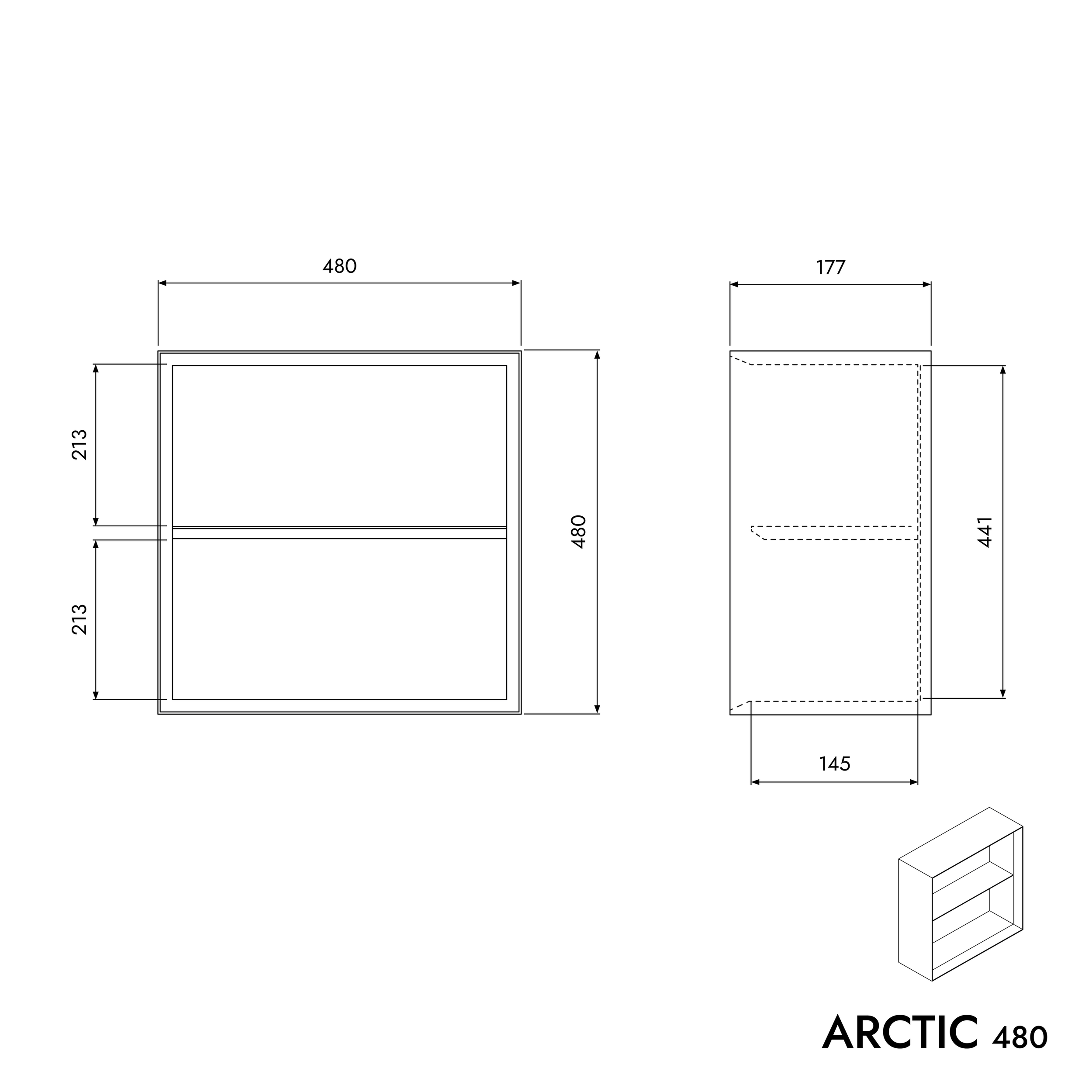 Wandplank ARCTIC 480 - Wit Softtouch - incl. plank